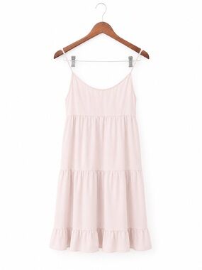 American Eagle Outfitters Light Pink Tiered Mini Dress